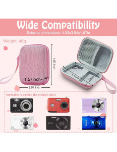 Funda de Almacenamiento para Cámara ERMO NKES Rosa - Compatible con KODAK PIXPRO y CAMKORY 2