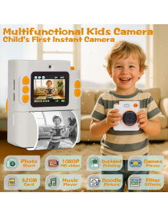 Cámara Instantánea Digital Cudinham 1080P para Niños - Blanco 2