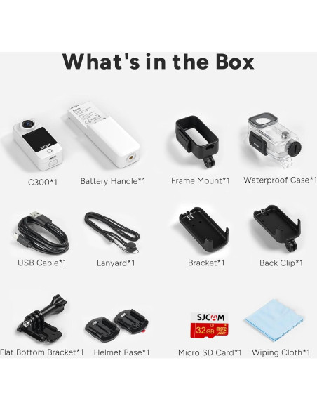 Cámara de Acción SJCAM C300 4K Impermeable 300g con Accesorios