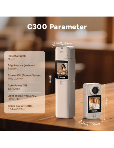 Cámara de Acción SJCAM C300 4K Impermeable 300g con Accesorios