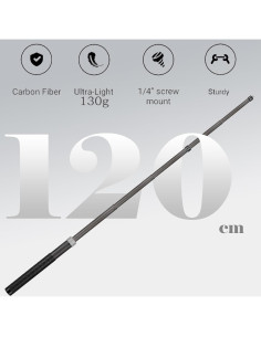 Palo de Selfie Fibra de Carbono Funnyfox 120cm para GoPro e Insta360 2