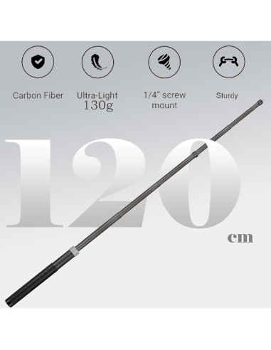Palo de Selfie Fibra de Carbono Funnyfox 120cm para GoPro e Insta360