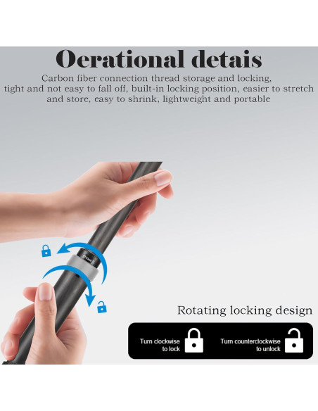 Palo de Selfie Fibra de Carbono Funnyfox 120cm para GoPro e Insta360