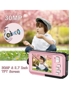 Cámara Submarina Yifecial CD12 Rosa 10FT 1080P Autofoco 16X 2