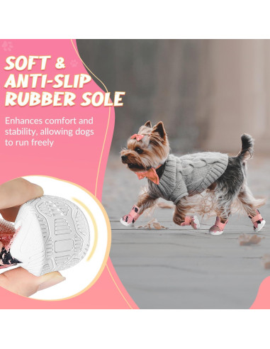 Zapatos para Perros SlowTon T.5 Rosa - Botas Transpirables