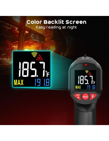 Pistola Termómetro Infrarrojo SQECH SIT600 -50C a 600C