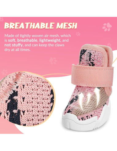 Zapatos para Perros SlowTon T.5 Rosa - Botas Transpirables