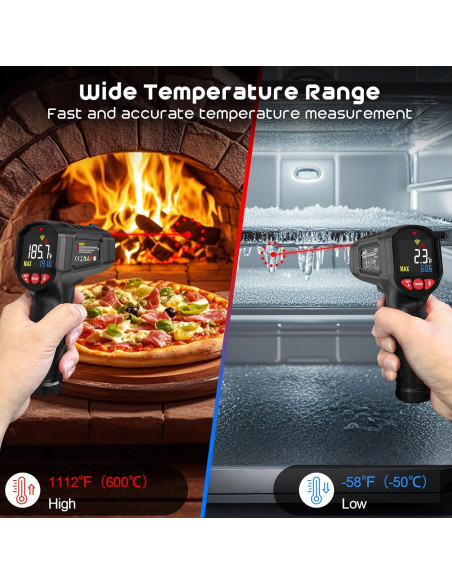 Pistola Termómetro Infrarrojo SQECH SIT600 -50C a 600C