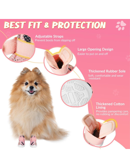 Zapatos para Perros SlowTon T.5 Rosa - Botas Transpirables