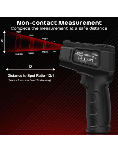 Pistola Termómetro Infrarrojo SQECH SIT600 -50C a 600C