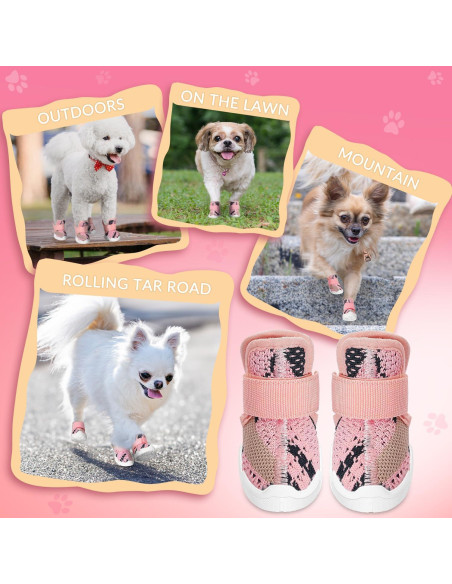 Zapatos para Perros SlowTon T.5 Rosa - Botas Transpirables