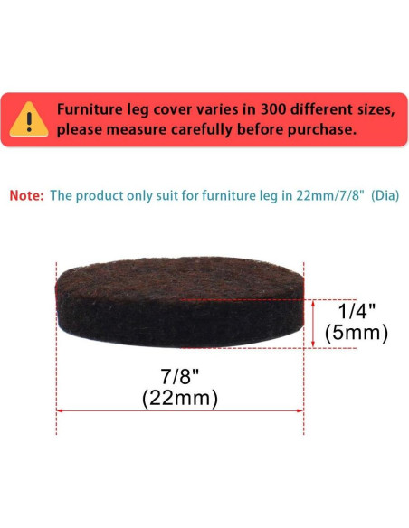 Almohadillas de Fieltro Autoadhesivas uxcell 50pcs 22x5mm