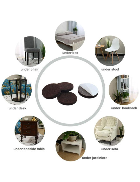 Almohadillas de Fieltro Autoadhesivas uxcell 50pcs 22x5mm