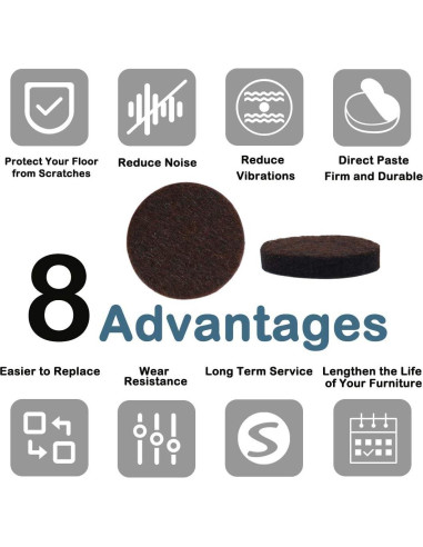 Almohadillas de Fieltro Autoadhesivas uxcell 50pcs 22x5mm