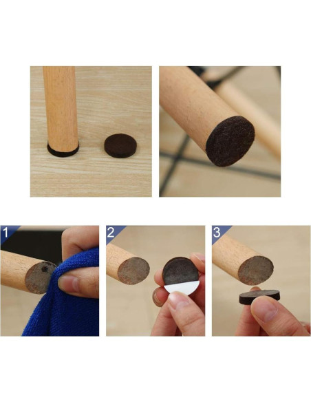 Almohadillas de Fieltro Autoadhesivas uxcell 50pcs 22x5mm