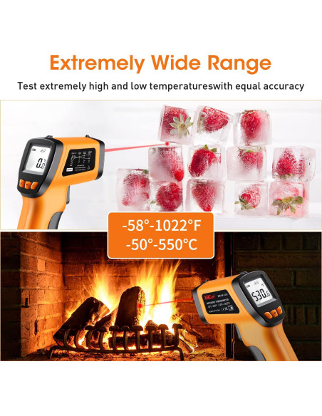 Pistola Termómetro Infrarrojo XRCLIF -50C a 550C LCD