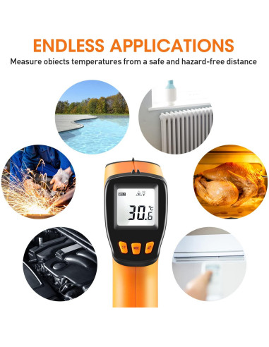 Pistola Termómetro Infrarrojo XRCLIF -50C a 550C LCD