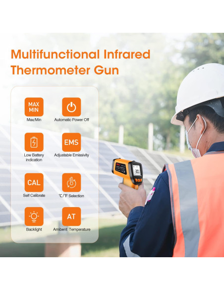 Pistola Termómetro Infrarrojo XRCLIF -50C a 550C LCD