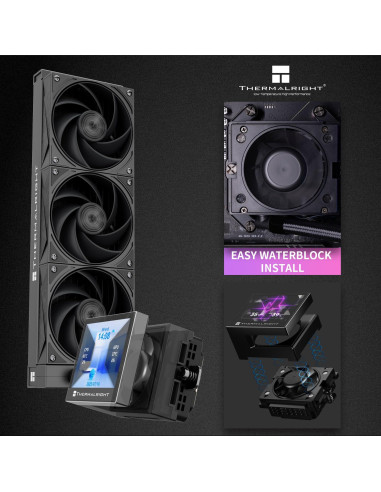 Enfriador Líquido Térmico THERMALRIGHT AIO 360mm Negro con LCD