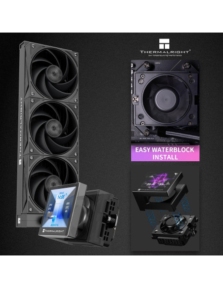Enfriador Líquido Térmico THERMALRIGHT AIO 360mm Negro con LCD