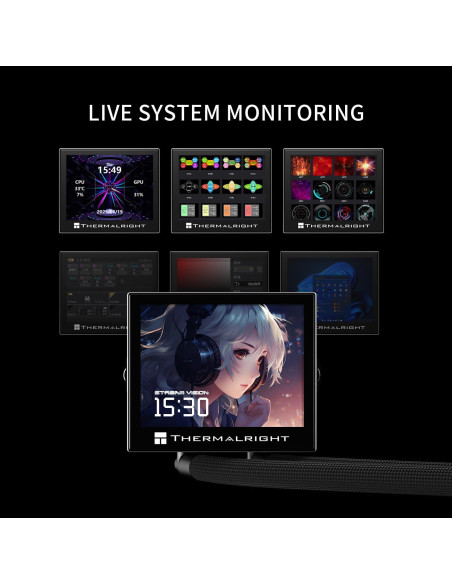 Enfriador Líquido Térmico THERMALRIGHT AIO 360mm Negro con LCD