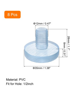 Topes de Vidrio para Mesa uxcell 8Pcs 12mm Anticolisión 2
