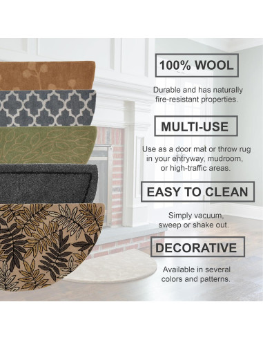 Alfombra Semicircular UniFlame R-4300 100% Lana Gris 112x56 cm