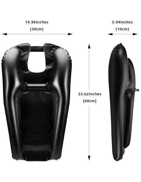 Cuenca de Champú Portátil Inflable ZHUOMINGJIA 2 Pcs Negro