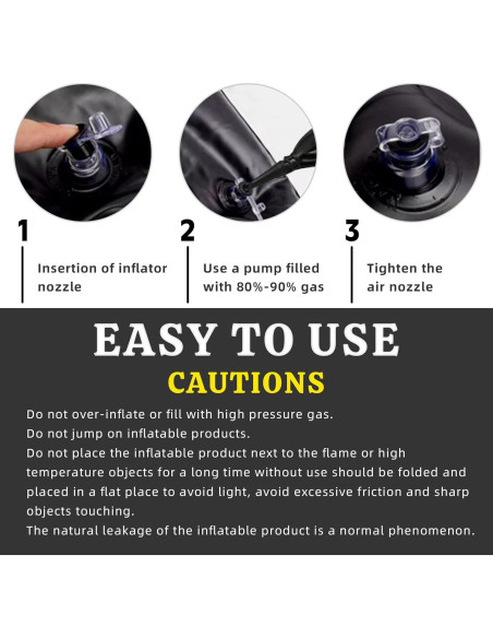 Cuenca de Champú Portátil Inflable ZHUOMINGJIA 2 Pcs Negro