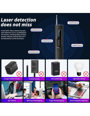Detector de Cámara Oculta Nilone X13, 5 Niveles Sensibilidad