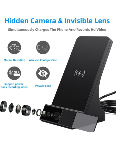 Cargador de Teléfono LIZVIE con Cámara Oculta 1080P y WiFi
