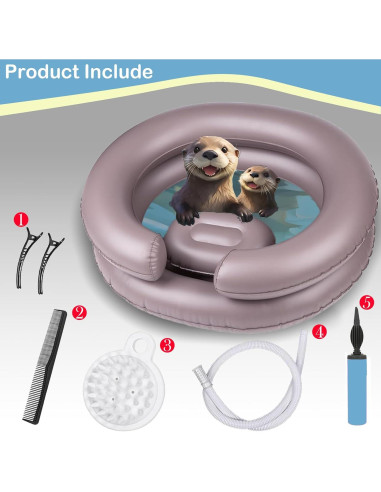 Bañera Inflable TZYWFZ para Dreadlocks y Locs - 64.8x54.6cm