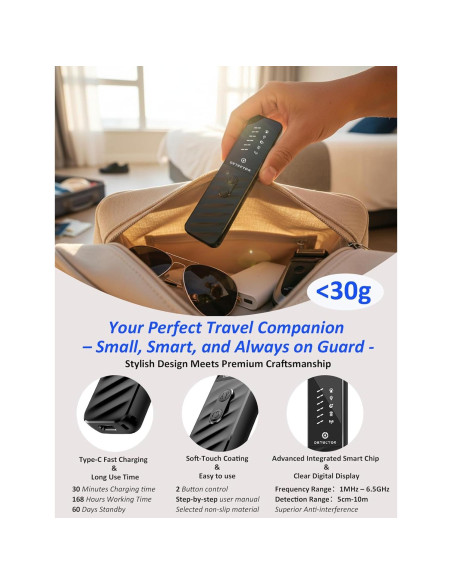 Detector de Cámaras Ocultas Huwrmcl H5, Alarma Antirrobo, 168H