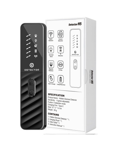 Detector de Cámaras Ocultas Huwrmcl H5, Alarma Antirrobo, 168H