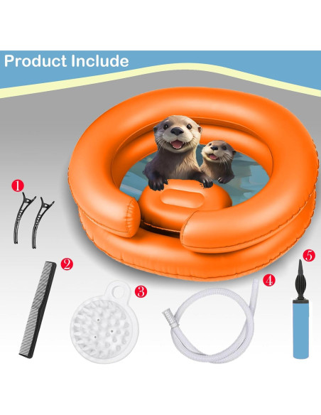 Bañera Inflable TZYWFZ para Dreadlocks y Locs - Naranja