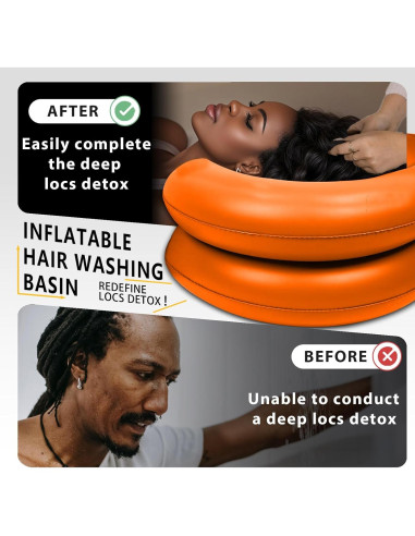 Bañera Inflable TZYWFZ para Dreadlocks y Locs - Naranja