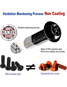 Tornillos Antirrobo Aootf para Placas de Matrícula Negros M6 2