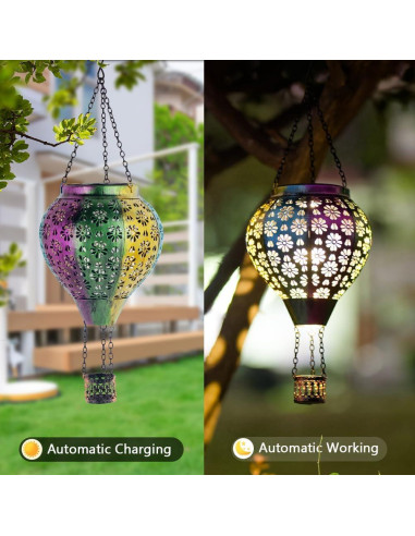 Linterna Solar de Globo Aerostático Stargarden Colorido 2.54cm