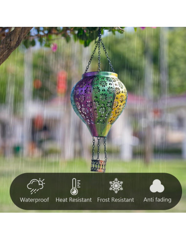 Linterna Solar de Globo Aerostático Stargarden Colorido 2.54cm