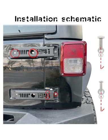 Soporte de Bisagra de Puerta Trasera XOOKUN 2PCS Acero Reforzado