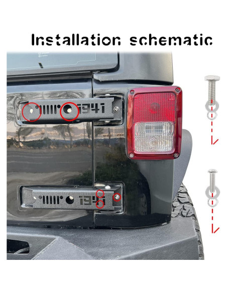 Soporte de Bisagra de Puerta Trasera XOOKUN 2PCS Acero Reforzado