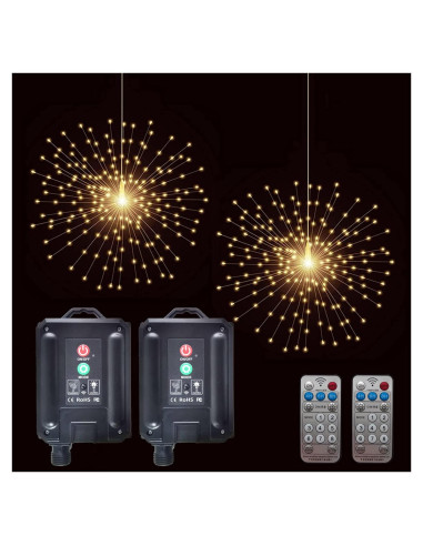 Paquete de 2 Luces Esféricas Solares PXBNIUYA con Control Remoto