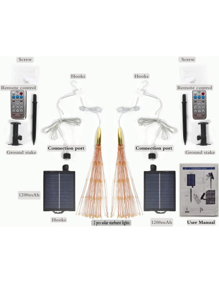 Paquete de 2 Luces Esféricas Solares PXBNIUYA con Control Remoto