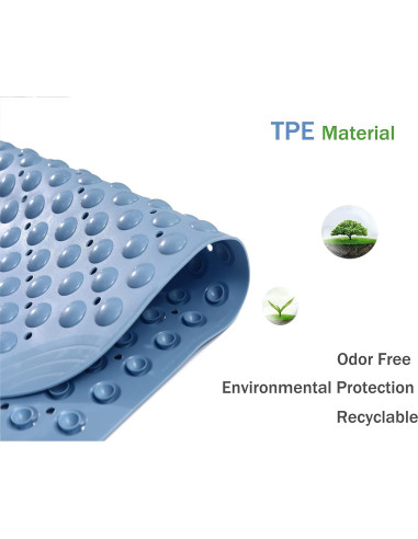 Alfombra de Baño Antideslizante Mantto 89x41cm Azul TPE