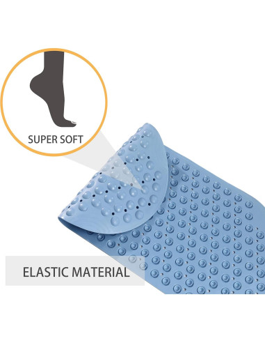 Alfombra de Baño Antideslizante Mantto 89x41cm Azul TPE