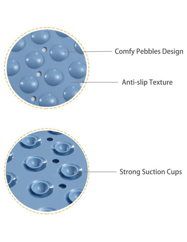 Alfombra de Baño Antideslizante Mantto 89x41cm Azul TPE