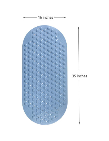 Alfombra de Baño Antideslizante Mantto 89x41cm Azul TPE