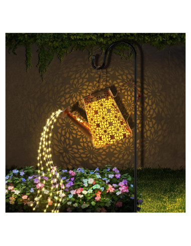 Regadera Solar Decorativa con 90 LEDs y Panel Solar HE-28