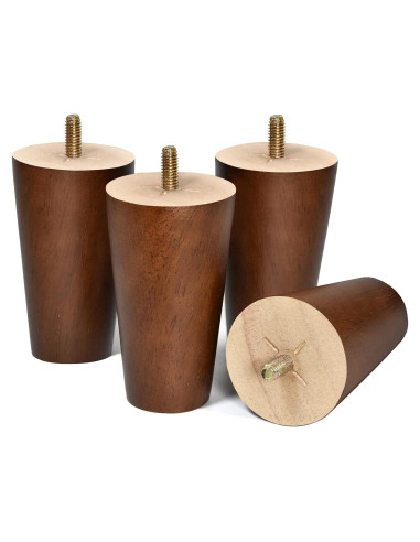 Patas de Madera AORYVIC 10 cm Color Marrón - Paquete de 4