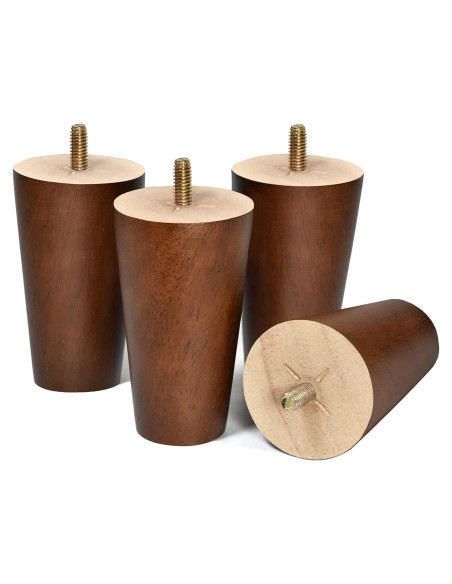 Patas de Madera AORYVIC 10 cm Color Marrón - Paquete de 4